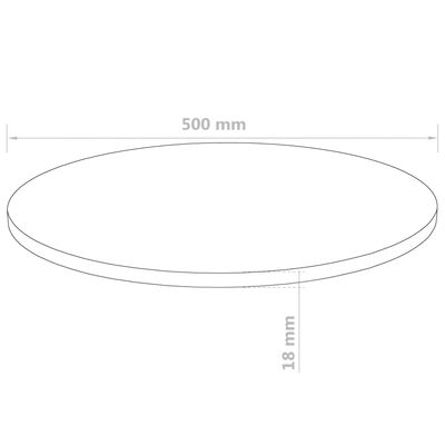vidaXL galda virsma, 500x18 mm, apaļa, MDF