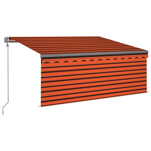 vidaXL markīze, žalūziju, LED un vēja sensoru, 3,5x2,5 m, oranži brūna