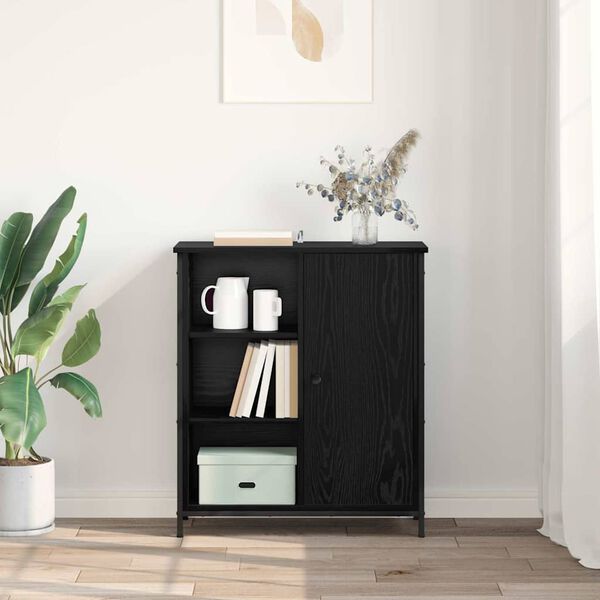 vidaXL Puse Melns ozolkoks 70 x 30 x 80 cm Inženierijas koks