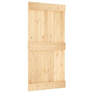 vidaXL Slīdo&scaron;ās durvis NARVIK Dabiska un melna 100 x 210 cm (213,5 cm)