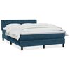 vidaXL Box Spring Gulta ar matraci Tum&scaron;i zils 140x220 cm Velvet