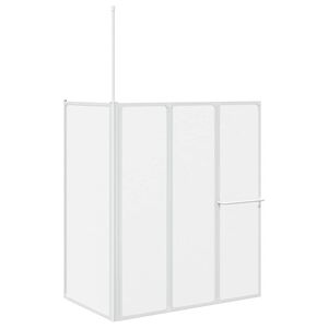 vidaXL vannas siena, L forma, 70x120x137 cm, 4 paneļi, saliekama