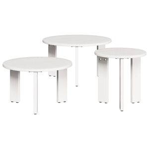 vidaXL Kafijas galdiņ&scaron; 3 gab. Balts 47,5 x 47,5 x 27 cm