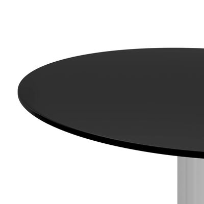 vidaXL kafijas galdiņš, melns, 40 cm, rūdīts stikls