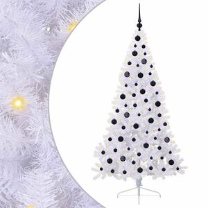 vidaXL Mākslīgā Ziemassvētku eglīte Balts 180 cm PVC un tērauds