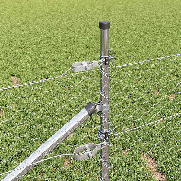 vidaXL Žoga āķis Sudraba 10 x 0,5 m (36 mm siets) Tērauds