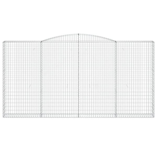 vidaXL arkveida gabiona grozi, 9 gb., 400x30x200/220cm, cinkota dzelzs