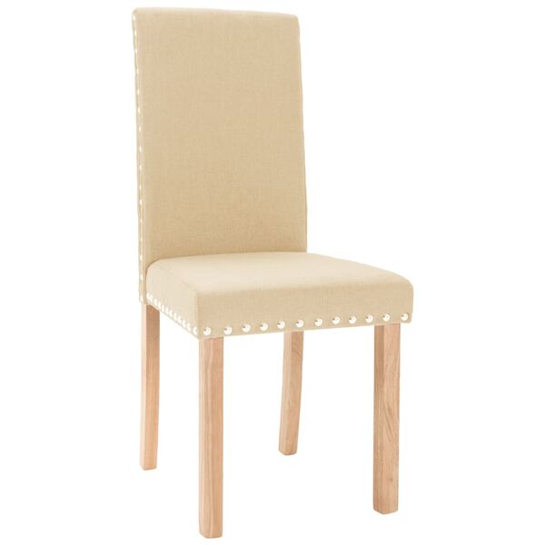 vidaXL virtuves krēsli, 4 gab., krēmkrāsas audums