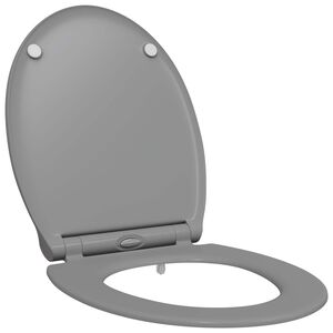 vidaXL Tualetes sēdeklis Pelēka 45,5 x 37,5 x 3,8 cm Duroplast