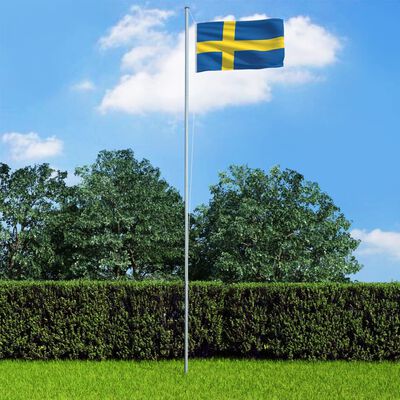vidaXL Zviedrijas karogs, 90x150 cm