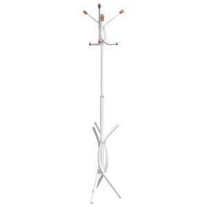 vidaXL mēteļu pakaramais, balts, 176 cm, pulverkrāsota dzelzs