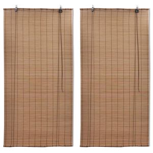 vidaXL ruļļu žalūzijas, 2 gab., brūns bambuss, 150x220 cm