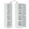 vidaXL augstais skapis ar stikla durvīm, balts, 35x37x142 cm