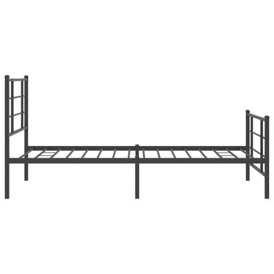 vidaXL gultas rāmis ar galvgali un kājgali, melns metāls, 100x200 cm