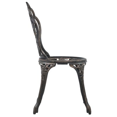 vidaXL bistro krēsli, 2 gab., liets alumīnijs, bronzas krāsa