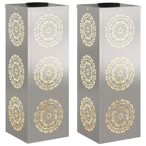vidaXL Saules LED ceļa gaisma 2 gab. Silti balts 18 x 18 x 50 cm
