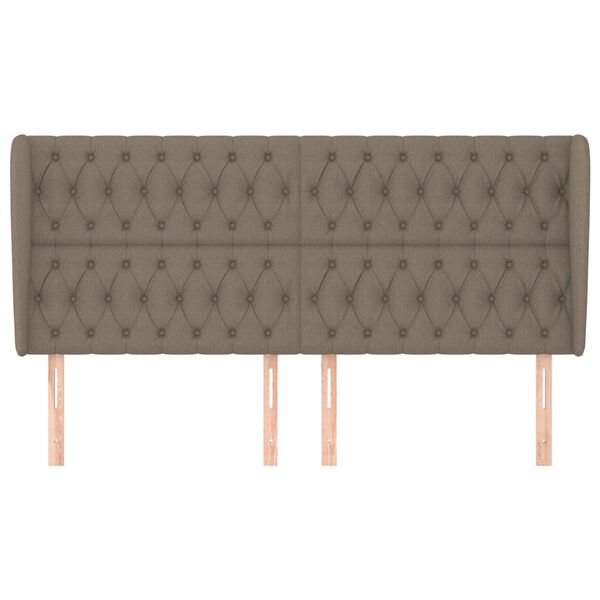 vidaXL galvgalis ar malām, 203x23x118/128 cm, pelēkbrūns audums