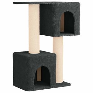 vidaXL Kaķu koks ar sisala skrāpē&scaron;anas stabiem Tum&scaron;i pelēka 114 cm