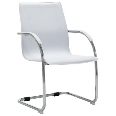 vidaXL konsoles biroja krēsls, balta mākslīgā āda