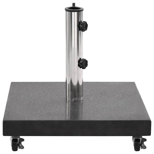 vidaXL saulessarga pamatne, melna, granīts, 30 kg, kvadrāta forma