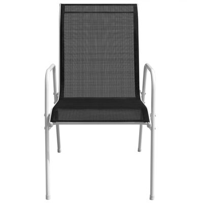 vidaXL dārza krēsli, 2 gab., tērauds, tekstilēns, melni