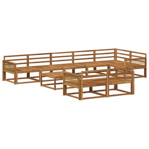 vidaXL Āra dīvānu komplekts 9 pcs Dabiska Cietā akācijas koks