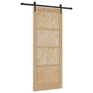 vidaXL Slīdo&scaron;ās durvis ORKDAL Dabiska 86 x 211 cm Priedes masīvkoks
