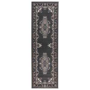 vidaXL Skrējēju paklājs FLORNES Austs Pelēks raksts 67 x 150 cm PP