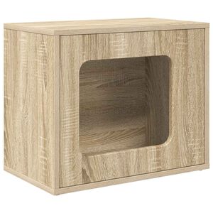 vidaXL Kaķu māja Sonomas ozols 51 x 30 x 42,5 cm Inženierijas koks