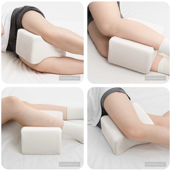vidaXL Knee Pillow Balts Atmiņas putas un poliesters 26 x 21,5 x 15 cm