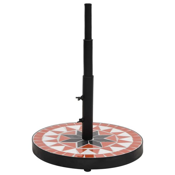 vidaXL saulessarga pamatne, apaļa, sarkanbrūna un balta, 12 kg