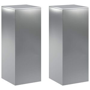 vidaXL Augu statīvs 2 pcs Sudraba 40 x 40 x 100 cm Nerūsējo&scaron;s tērauds