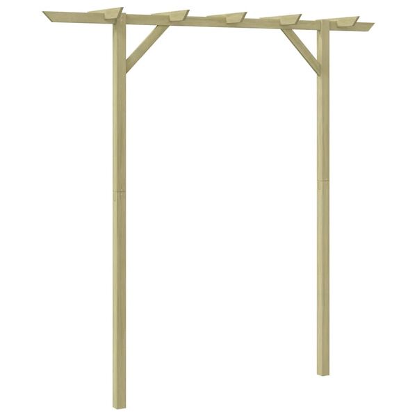vidaXL dārza pergola, 205x40x203 cm, koks