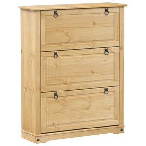 vidaXL apavu skapītis Corona, 99x32x124,5 cm, priedes masīvkoks