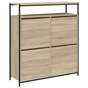 vidaXL apavu skapītis ar 4 atvilktnēm, koka krāsa, 100x34x112 cm