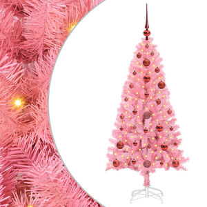 vidaXL Ziemassvētku eglīte Rozā 120 cm PVC