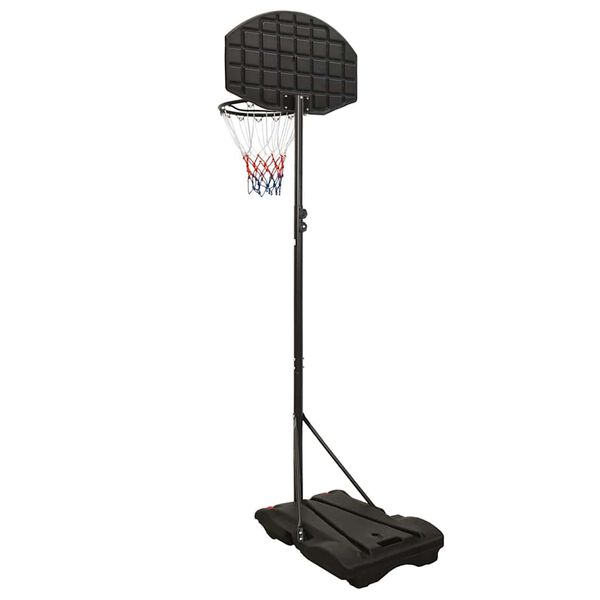 vidaXL basketbola vairogs, melns, 216-250 cm, polietilēns