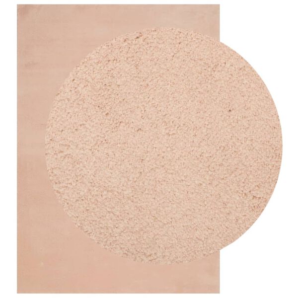 vidaXL paklājs HUARTE, īsa spalva, mīksts, mazgājams, sārts, 120x170cm