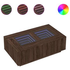 vidaXL kafijas galdiņ&scaron; ar LED, ozolkoka krāsa, 116x69x40 cm