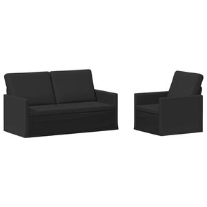 vidaXL Dīvānu komplekts 2 pcs Melns Audums