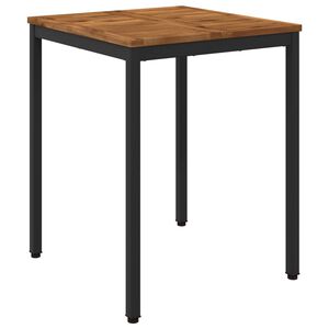 vidaXL Dārza vakariņu galds Dabiska un melna 60 x 60,5 x 75 cm