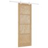 vidaXL Slīdo&scaron;ās durvis Dabisks un balts 83 x 232 cm Priedes masīvkoks