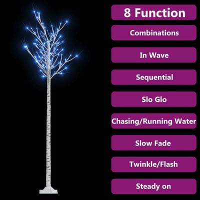 vidaXL Ziemassvētku koks, 200 LED, zila gaisma, 2,2 m
