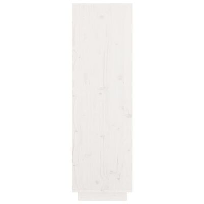 vidaXL augstais skapītis, balts, 74x35x117 cm, priedes masīvkoks