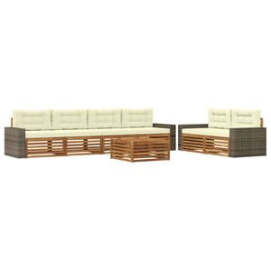 vidaXL Āra dīvānu komplekts 7 pcs Dabisks un krējuma Poliesters