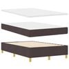 vidaXL LED gultas pamatne ar matraci Tum&scaron;i brūna 120 x 200 cm audums