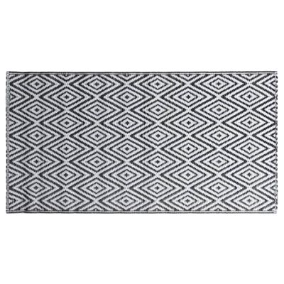 vidaXL āra paklājs, 120x180 cm, balts un melns PP