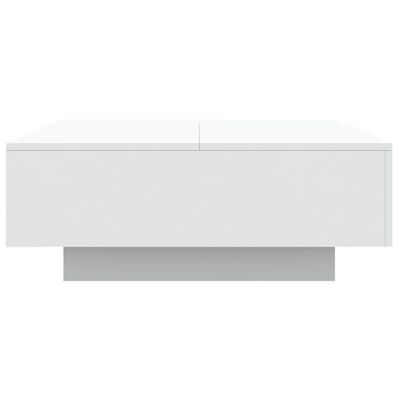 vidaXL kafijas galdiņš ar LED, balts, 80x80x31 cm