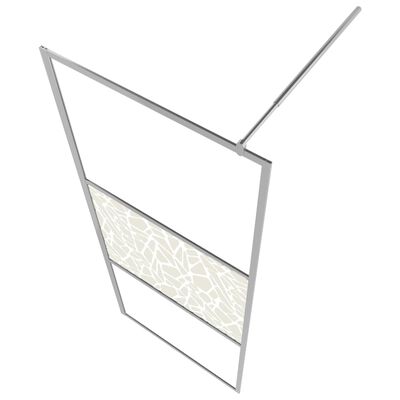 vidaXL dušas siena, ESG stikls ar akmeņu dizainu, 100x195 cm