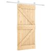 vidaXL Slīdo&scaron;ās durvis Dabisks un balts 95 x 210 cm Cieta priedes koks